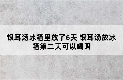 银耳汤冰箱里放了6天 银耳汤放冰箱第二天可以喝吗